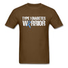 Type 1 Diabetes Warrior Blue Ribbon Pride T-Shirt - brown