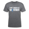 Type 1 Diabetes Warrior Blue Ribbon Pride T-Shirt - mineral charcoal gray