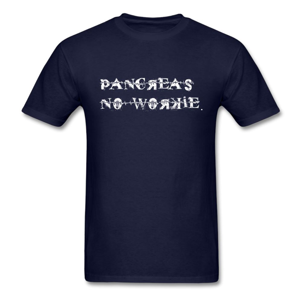 Pancreas No Workie Diabetes Humor T-Shirt - navy