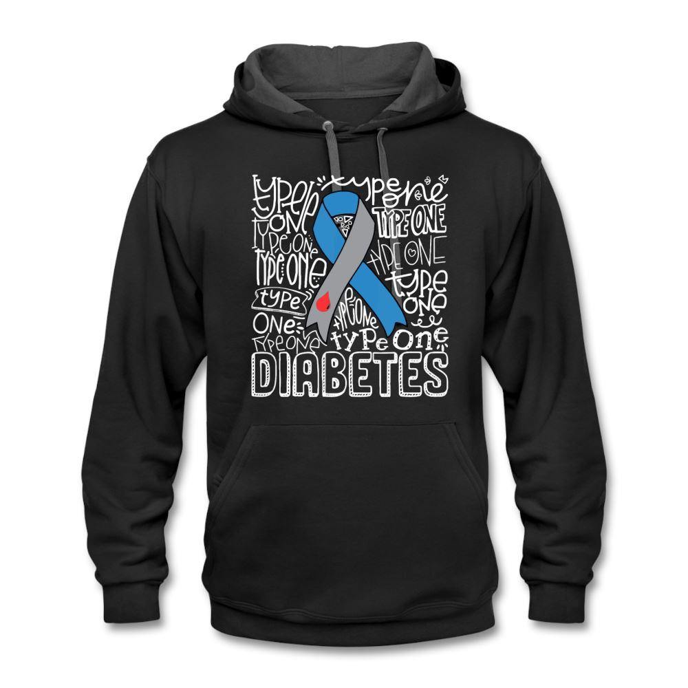 Diabetes Awareness Ribbon Softstyle Contrast Hoodie : Armband Cover & Accessories – Freedom Bands For