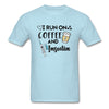 I Run On Coffee & Insulin Adult Unisex Softstyle T-Shirt - powder blue