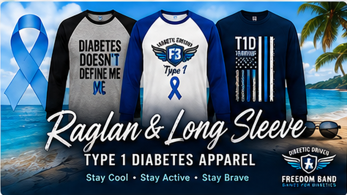 Type 1 diabetes raglan and long sleeve shirts collection banner