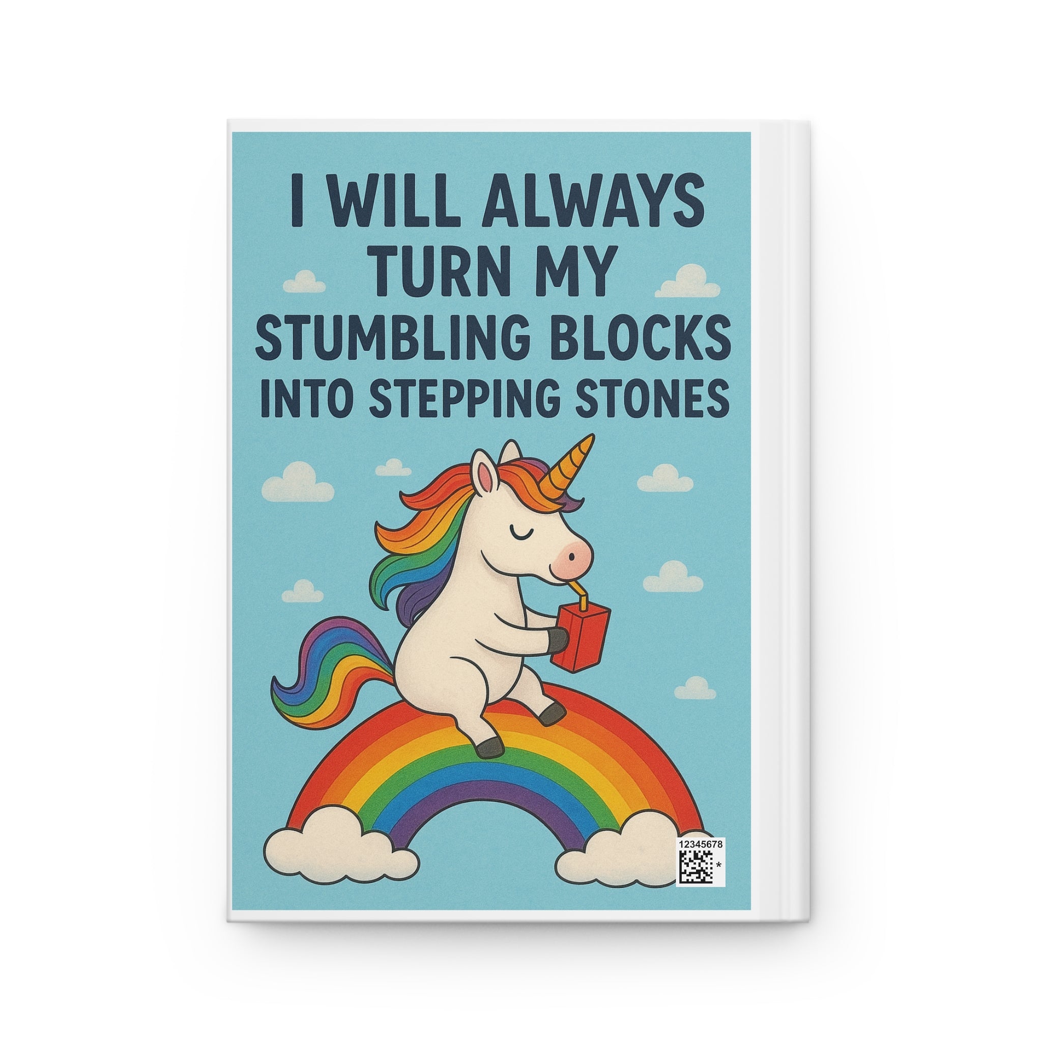 Unicorn Rainbow Journal — "Juicebox Diary" Inspirational Hardcover Notebook