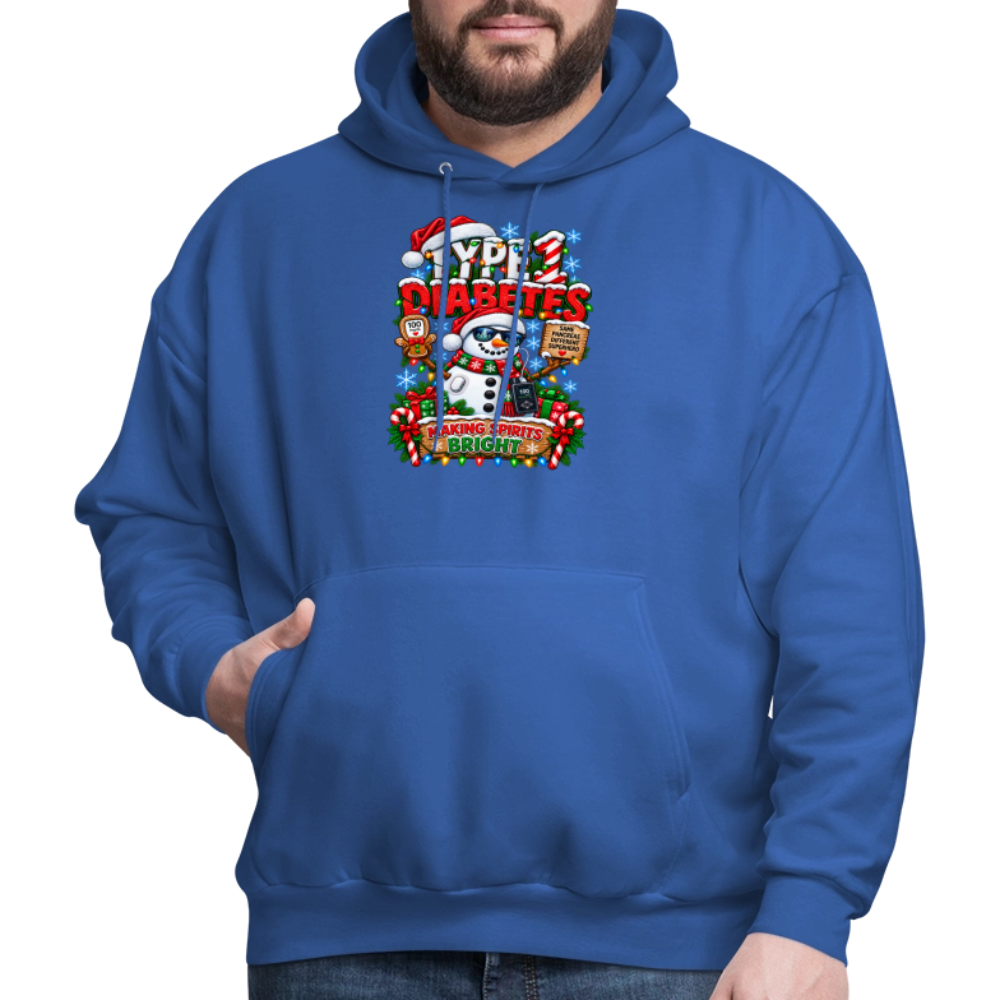 Type 1 Diabetes Ugly Christmas Men's Hoodie - royal blue