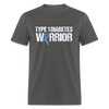 Type 1 Diabetes Warrior Blue Ribbon Pride T-Shirt - charcoal