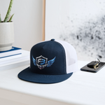 Freedom Band Snap Back Trucker Hat - navy/white