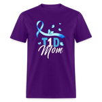 T1D Mom Blue Diabetes Ribbon Awareness Unisex Classic T-Shirt - purple