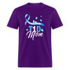 T1D Mom Blue Diabetes Ribbon Awareness Unisex Classic T-Shirt - purple