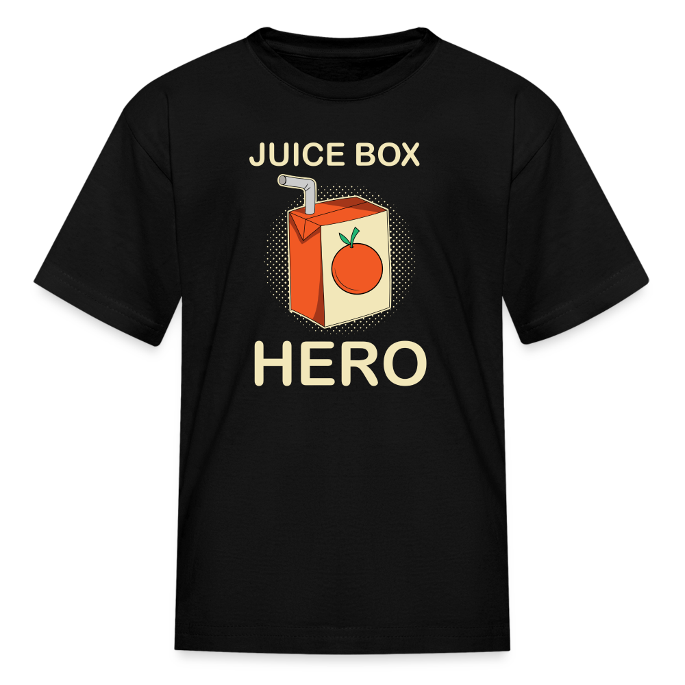 Juice Box Hero Type 1 diabetes awareness kids T-shirt in black