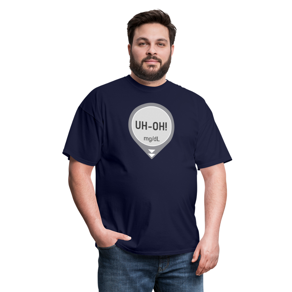 UH-OH! Dexcom Lows Alert Humor Adult Unisex T-Shirt - navy