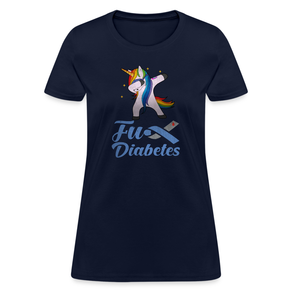 Ladies Fu** Diabetes Humor Premium Women's T-Shirt - navy