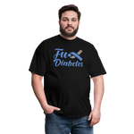 Fu*K Diabetes Blue Ribbon Diabetic Awareness Unisex T-Shirt - black