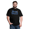 Fu*K Diabetes Blue Ribbon Diabetic Awareness Unisex T-Shirt - black