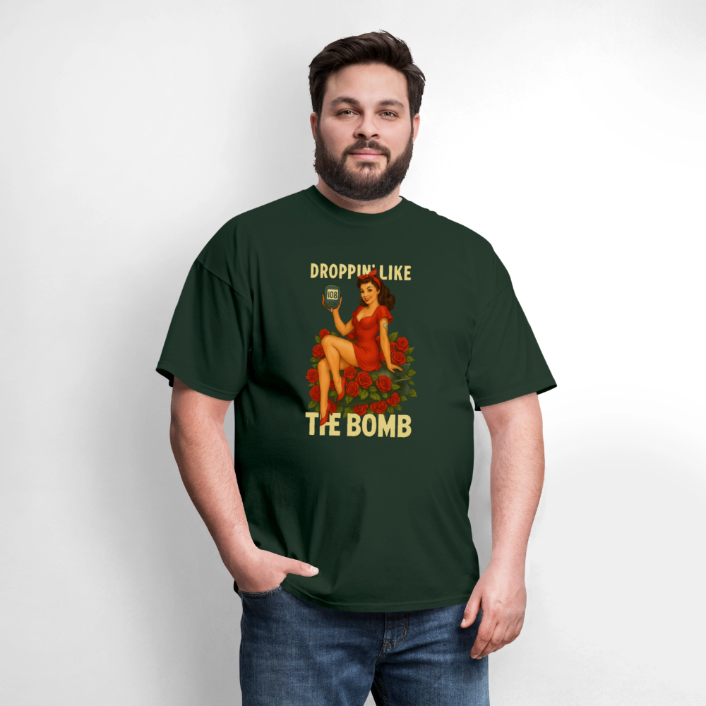 Droppin' Like The Bomb Diabetic Humor Unisex Comfort T-Shirt - forest green