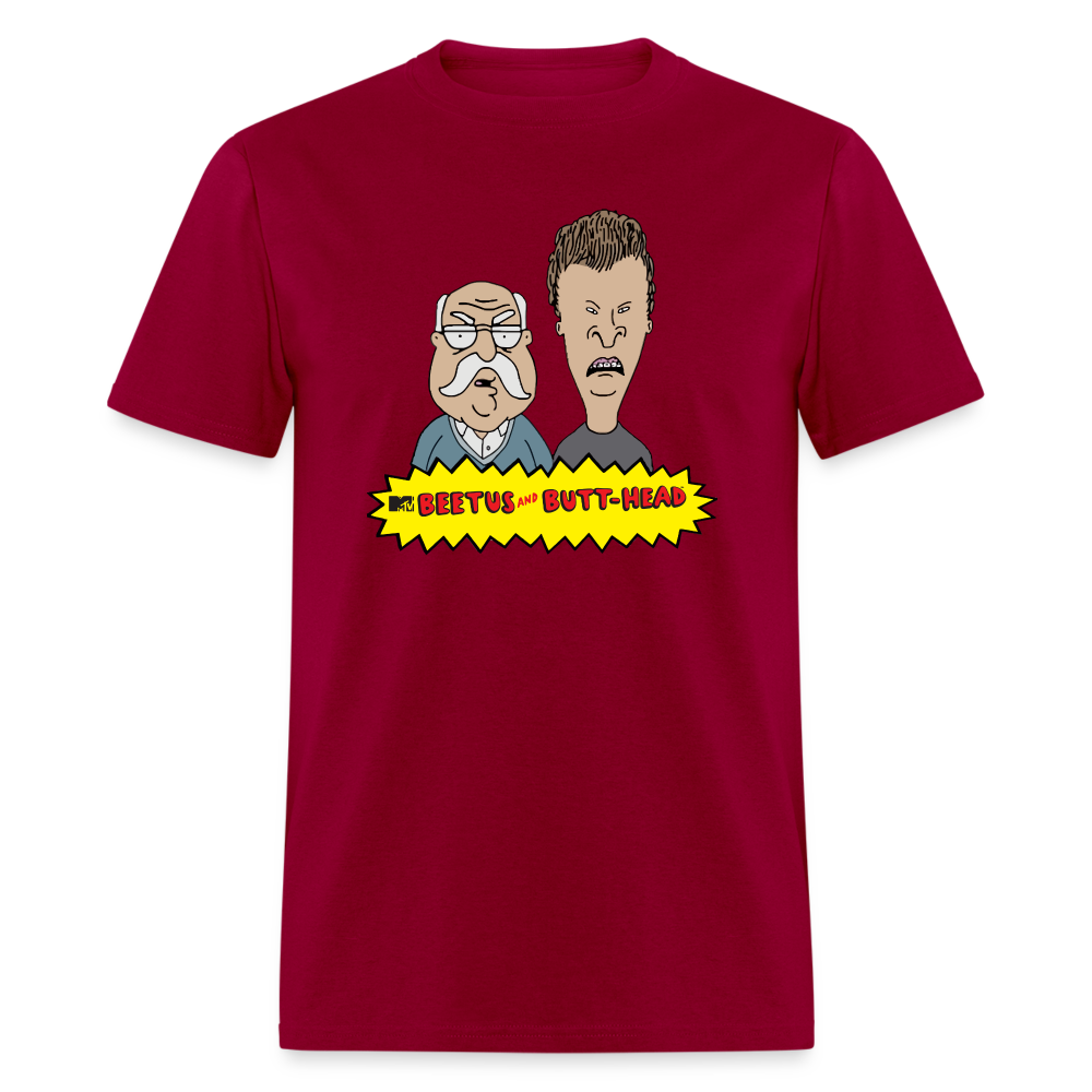 Beetus & Butthead Mashup Parody Diabetes Unisex Adult T-Shirt - dark red