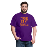 Zombies Ate My Pancreas Diabetic Humor Adult T-Shirt - purple