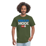 Insulin Mode "ON" Adult Diabetic Humor Unisex T-Shirt - military green