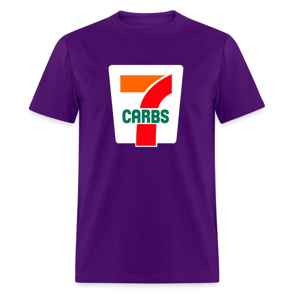 7 Carbs 7/11 Parody Humor Diabetes Unisex T-Shirt - purple