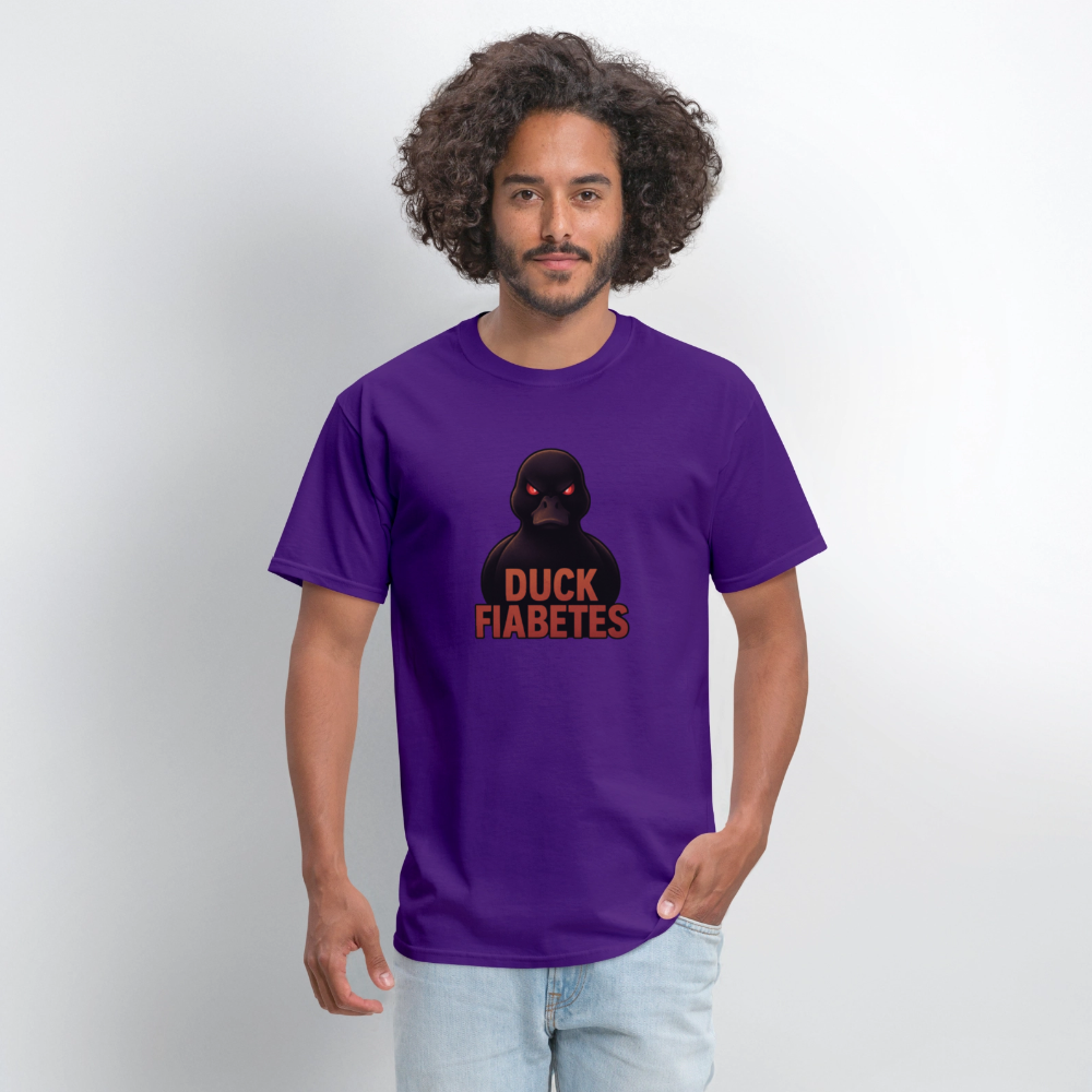 Duck Diabetes Umisex Adult  T-Shirt - purple