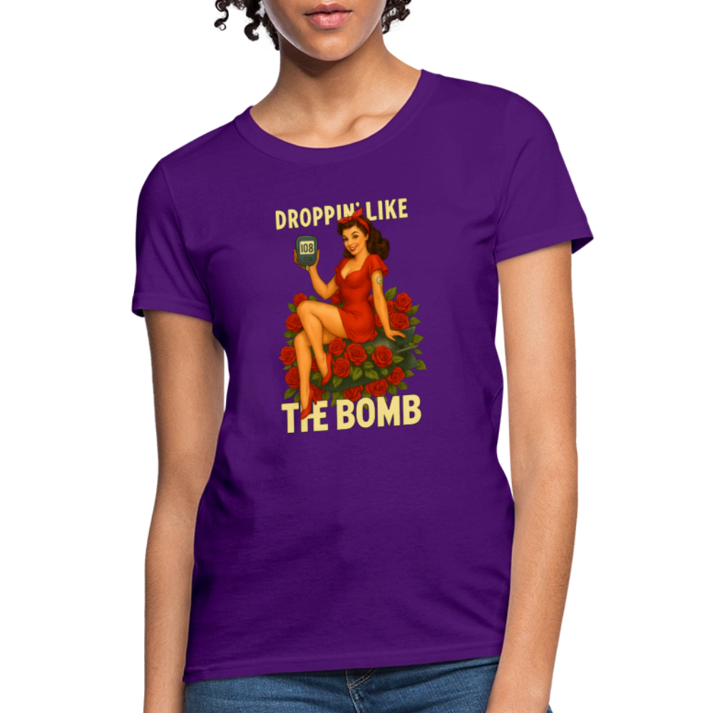 Droppin' Like The Bomb Pin-up Women's T-Shirt - purple