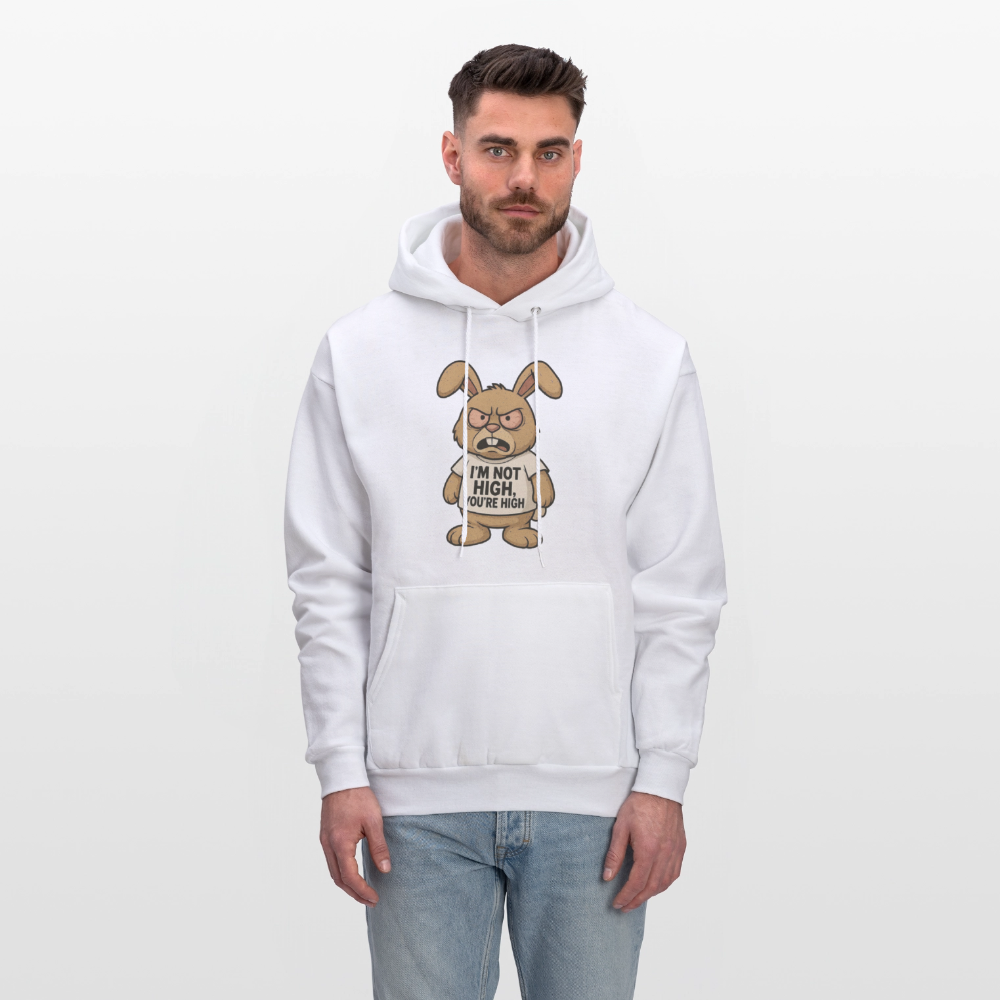 Im Not High, You're High Funny Unisex Adult Hoodie - white