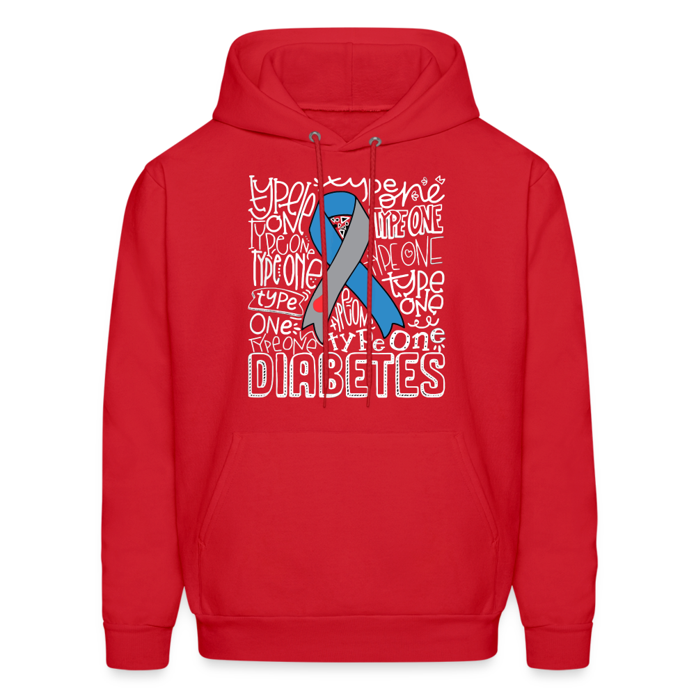 Diabetes Awareness Ribbon Unisex Softstyle Hoodie - red