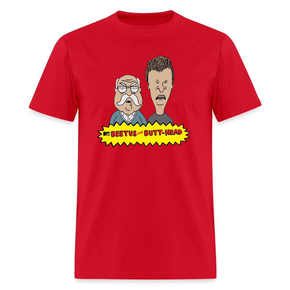 Beetus & Butthead Mashup Parody Diabetes Unisex Adult T-Shirt - red
