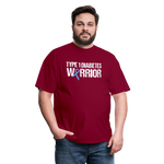 Type 1 Diabetes Warrior Blue Ribbon Pride T-Shirt - burgundy