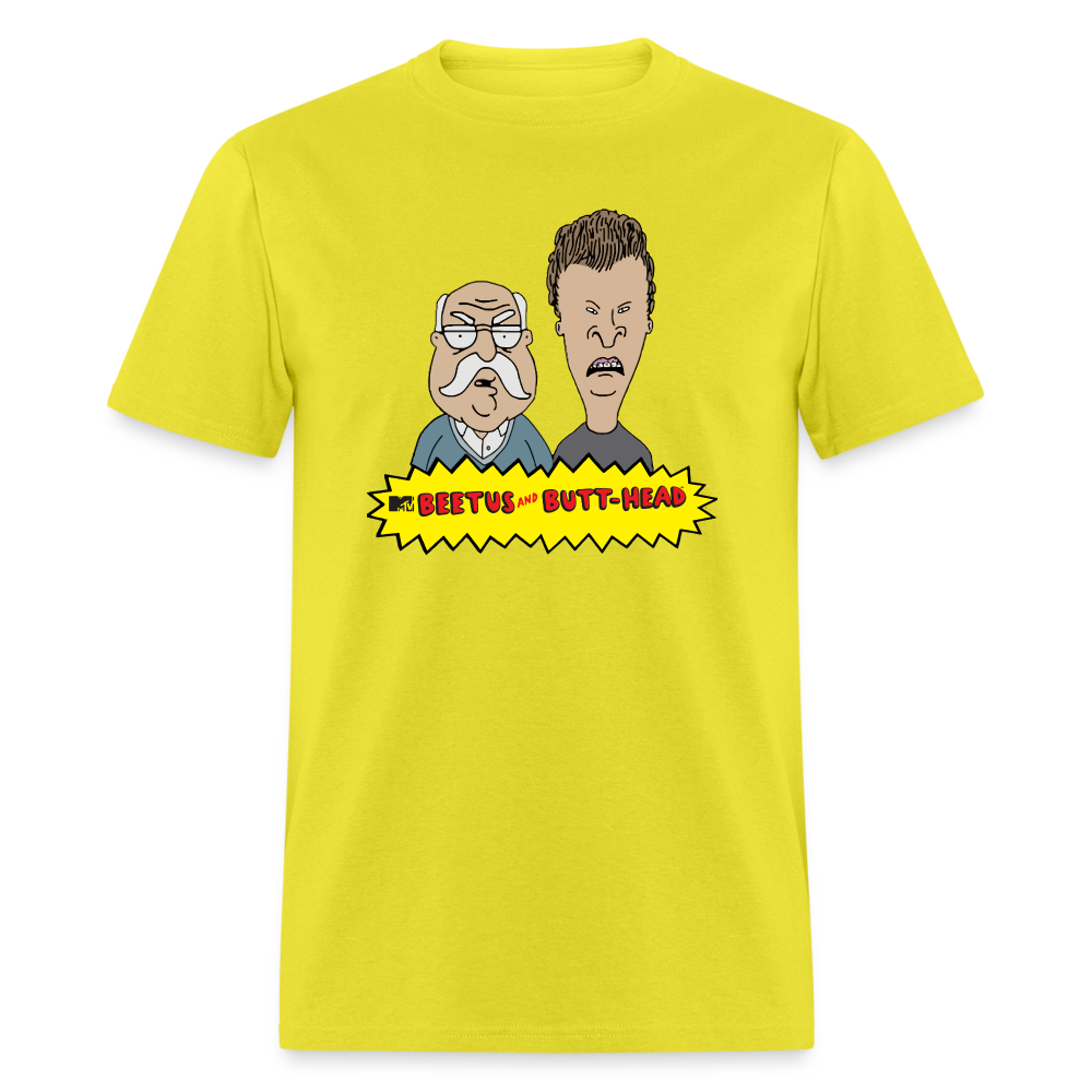 Beetus & Butthead Mashup Parody Diabetes Unisex Adult T-Shirt - yellow