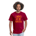Zombies Ate My Pancreas Diabetic Humor Adult T-Shirt - dark red