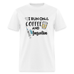 I Run On Coffee & Insulin Adult Unisex Softstyle T-Shirt - white