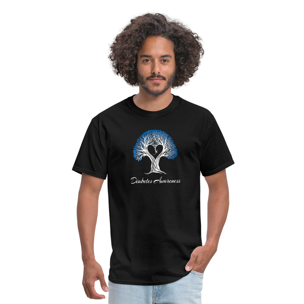 Diabetes Awareness Tree Of Love & Life Unisex T-Shirt - black