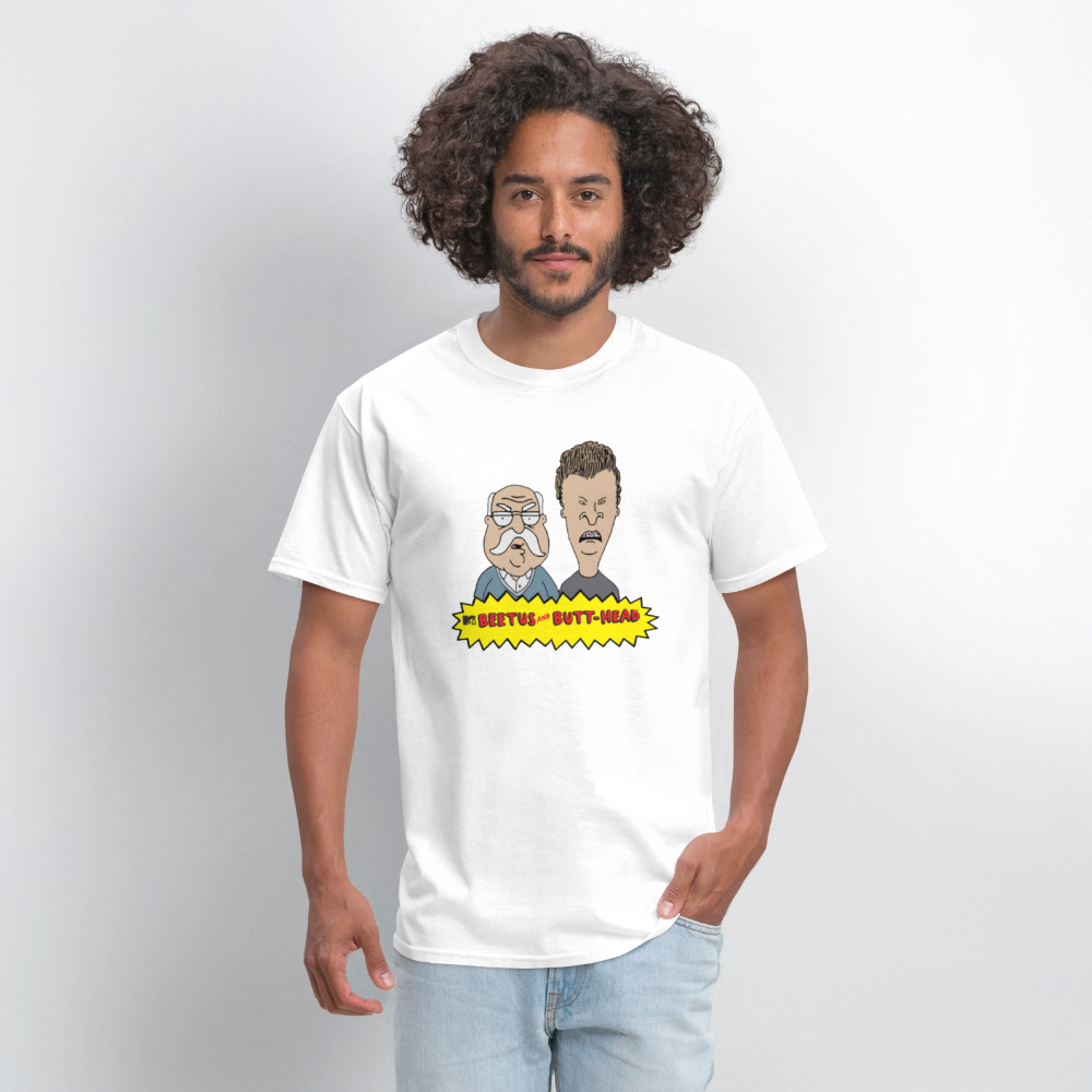 Beetus & Butthead Mashup Parody Diabetes Unisex Adult T-Shirt - white