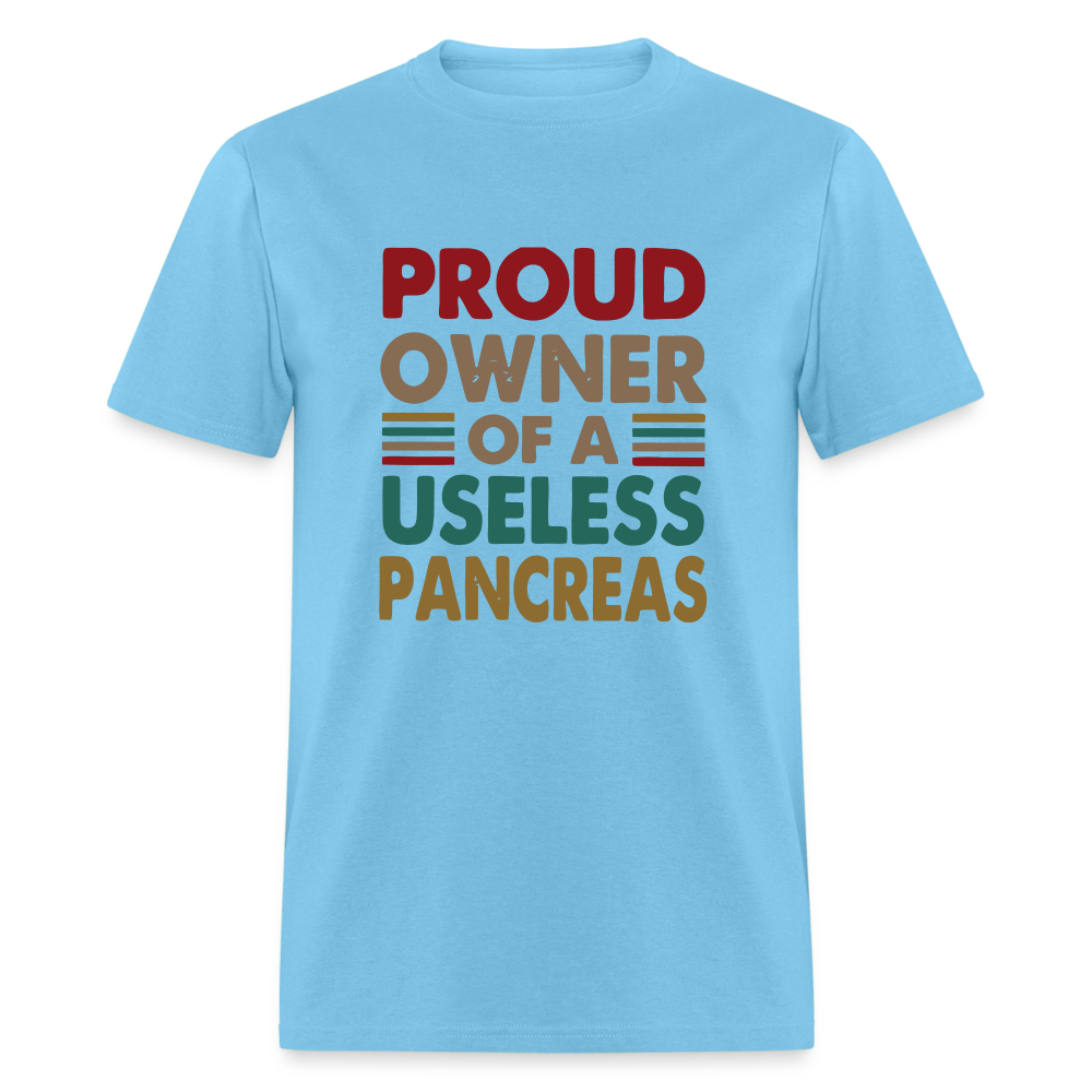 Proud Owner Of A Useless Pancreas Softstyle Unisex T-Shirt - aquatic blue