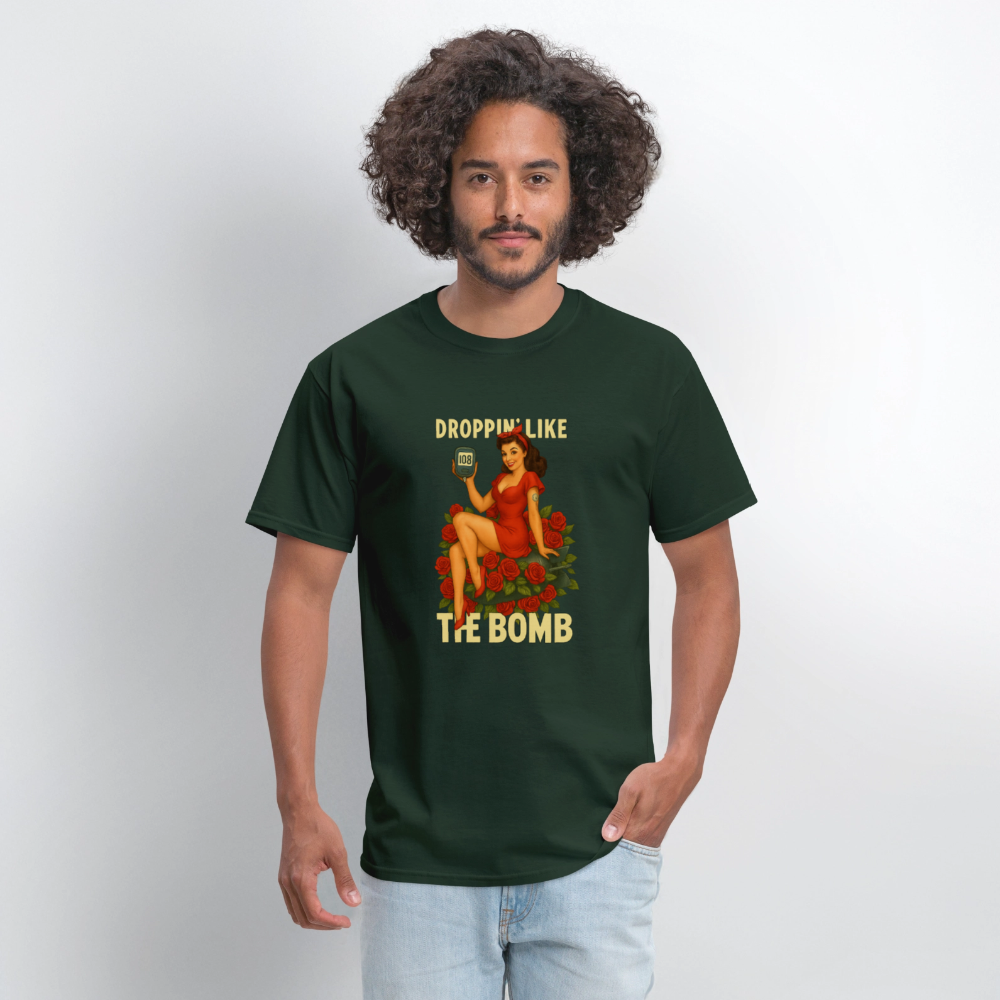 Droppin' Like The Bomb Diabetic Humor Unisex Comfort T-Shirt - forest green
