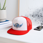 Freedom Band Snap Back Trucker Hat - white/red