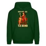 Droppin' Like The Bomb T1D Awarness Pin-up Style Unisex Hoodie - forest green