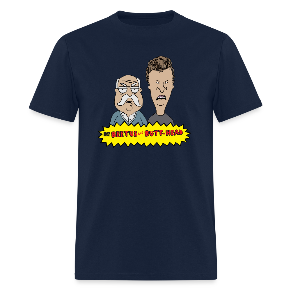 Beetus & Butthead Mashup Parody Diabetes Unisex Adult T-Shirt - navy