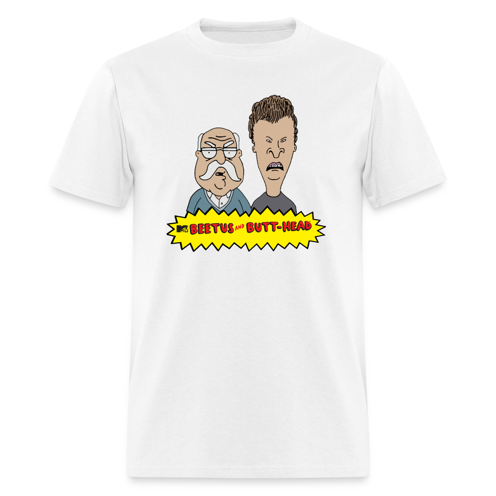 Beetus & Butthead Mashup Parody Diabetes Unisex Adult T-Shirt - white