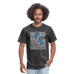 Diabetes Awareness Ribbon Word Art Artwork Unisex Softyle T-Shirt - heather black