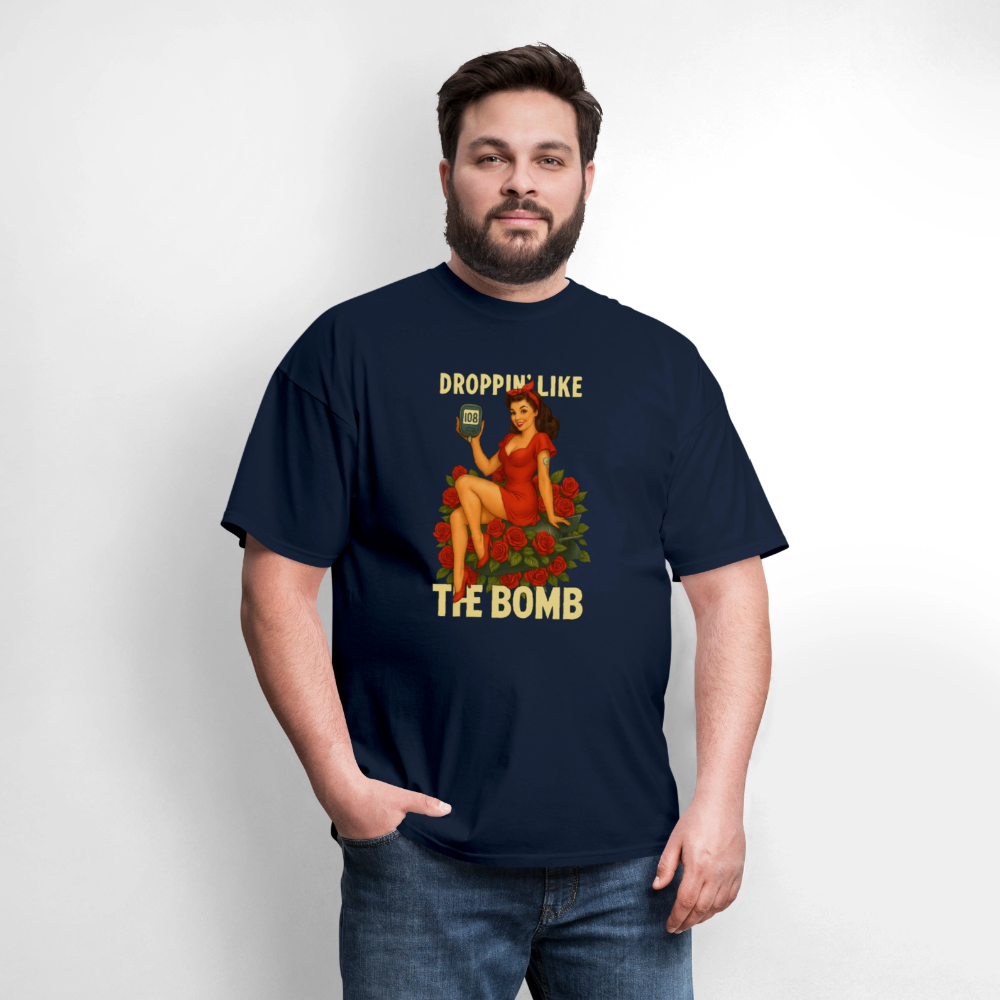 Droppin' Like The Bomb Diabetic Humor Unisex Comfort T-Shirt - navy