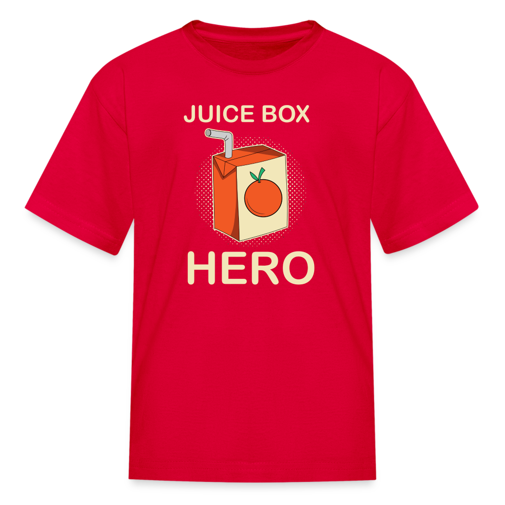 Juice Box Hero Type 1 diabetes awareness kids T-shirt in red