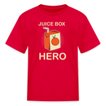 Juice Box Hero Type 1 diabetes awareness kids T-shirt in red