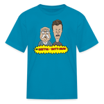 Beetus and Butthead kids diabetes humor T-shirt in turquoise