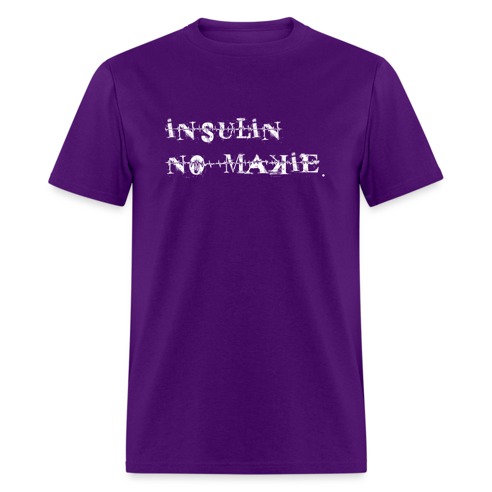 Insulin No-Makie Diabetic #Warrior Pride Funny T-Shirt - purple