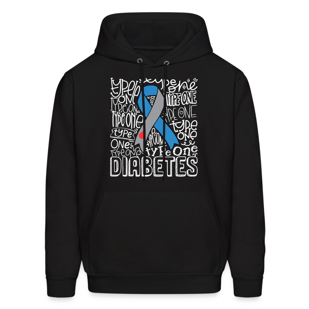 Diabetes Awareness Ribbon Unisex Softstyle Hoodie - black