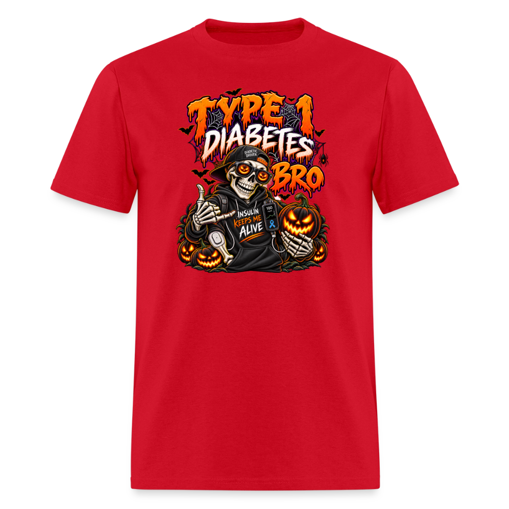 Type 1 Diabetes Bro Halloween Unisex Premium T-Shirt - red