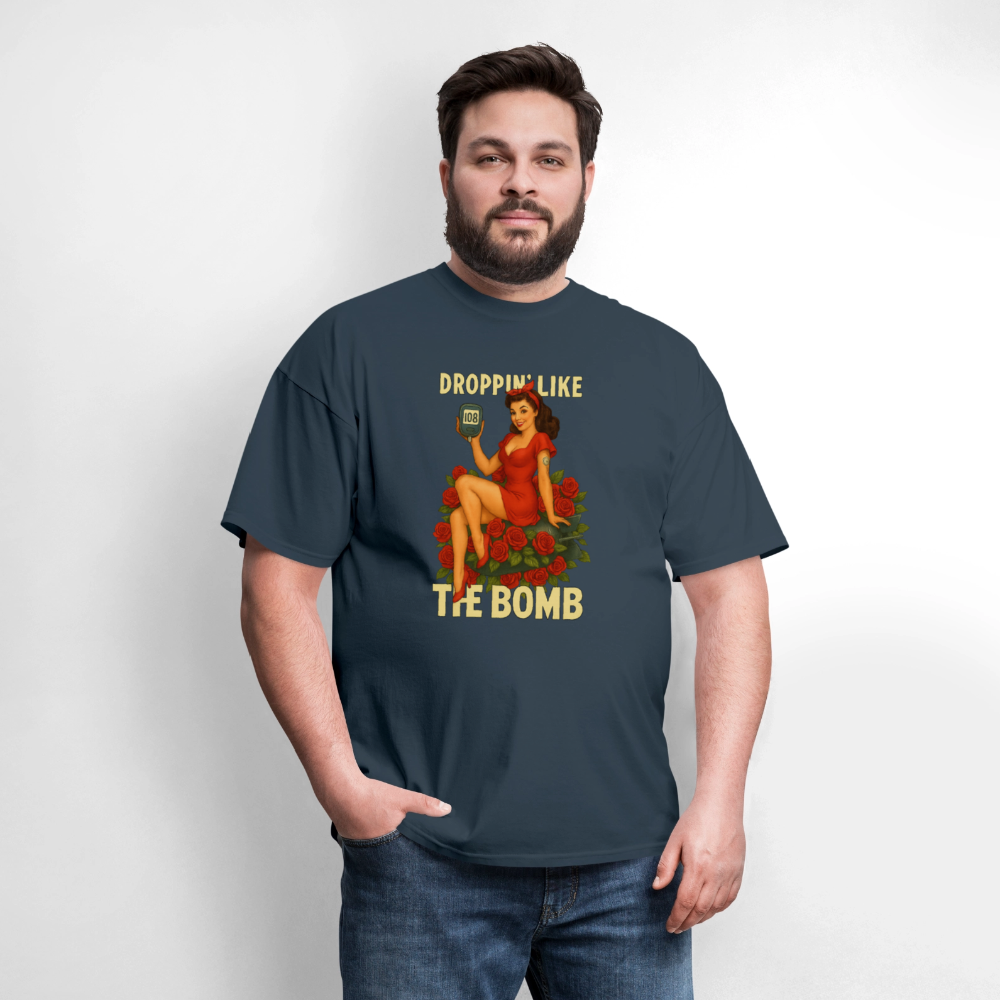 Droppin' Like The Bomb Diabetic Humor Unisex Comfort T-Shirt -  blue dusk