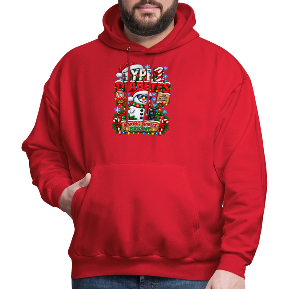 Type 1 Diabetes Ugly Christmas Men's Hoodie - red