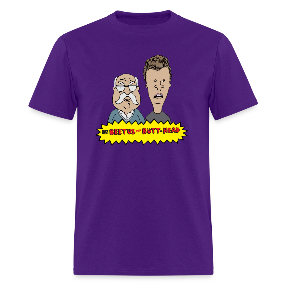 Beetus & Butthead Mashup Parody Diabetes Unisex Adult T-Shirt - purple